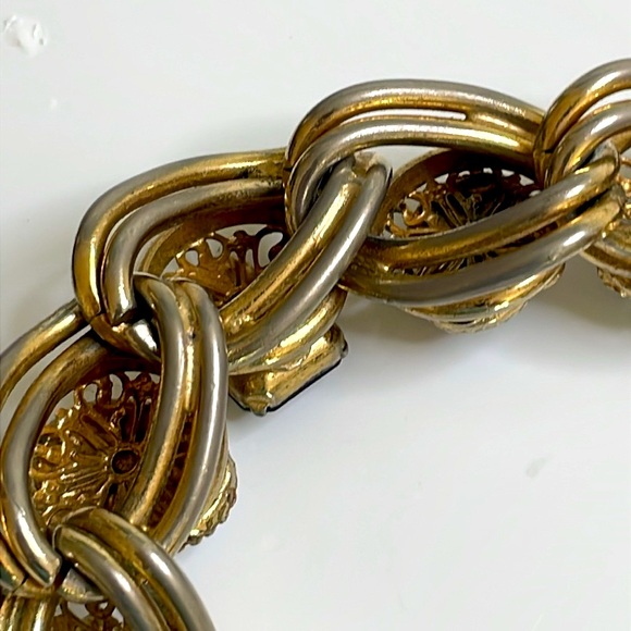 Dragon Breath Designer Big Chunky Bracelet, Rare Find Double Links Unsigned - Picture 7 of 11